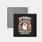 Spooky Administrative Istant Ghost Pumpkin Hallowe Magnet (Vorderseite/Rückseite)