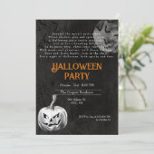 Spooky Adult Creepy Pumpkin Gedicht Halloween-Part Einladung (Stehend Vorderseite)