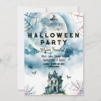 Spooky Adult Halloween-Party bereit Hexen Einladung