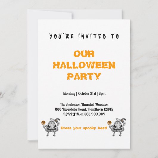 Spooky Adult Halloween-Party Einladung (Rückseite)