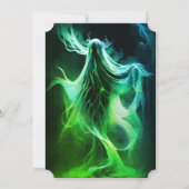Spooky Adult Halloween-Party Green Ghost Einladung (Rückseite)