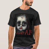 Spooky AF Creepy Goth Doll Face Halloween T-Shirt (Vorderseite)