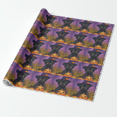 Spooky Affenpinscher Halloween Hexe und Pumpkin Geschenkpapier (Ungerollt)
