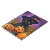 Spooky Affenpinscher Halloween Hexe und Pumpkin Notizblock (Linke Seite)