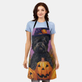 Spooky Affenpinscher Halloween Hexe und Pumpkin Schürze (Getragen)