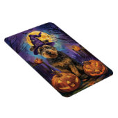 Spooky Airedale Halloween Hexe und Pumpkin Magnet (Rechte Seite)