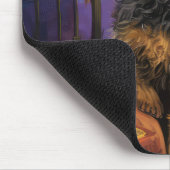Spooky Airedale Halloween Hexe und Pumpkin Mousepad (Ecke)