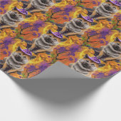 Spooky Akita Halloween Hexe und Pumpkin Geschenkpapier (Ecke)