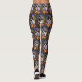 Spooky Akita Halloween Hexe und Pumpkin Leggings (Rückseite)