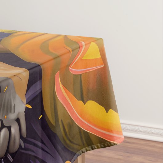 Spooky Akita Halloween Hexe und Pumpkin Tischdecke (Beispiel)
