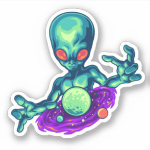 Spooky Alien und seine Galaxie Aufkleber