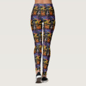 Spooky American Staffordshire Halloween Pumpkin Leggings (Rückseite)