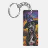 Spooky American Staffordshire Halloween Pumpkin Schlüsselanhänger (Vorderseite links)