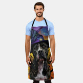 Spooky American Staffordshire Halloween Pumpkin Schürze (Getragen)