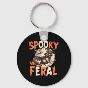Spooky and Feral Raccoon Halloween Funny Halloween Schlüsselanhänger
