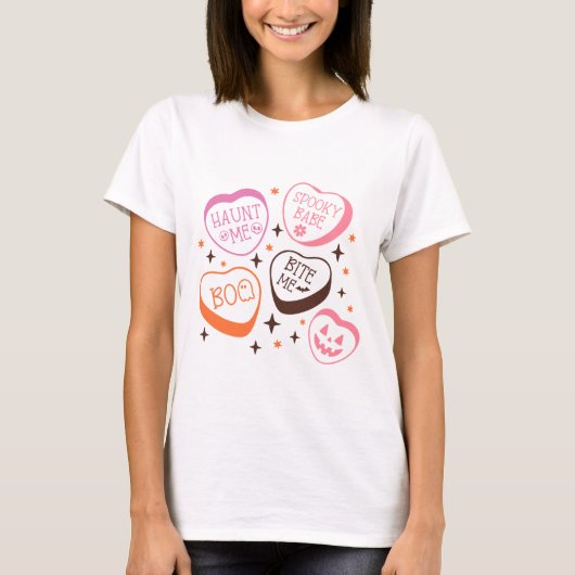 Spooky and Fun Conversation Hört Halloween T-Shirt (Vorderseite)
