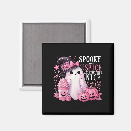 Spooky And Spice And Everything Nice Halloween Pin Magnet (Vorderseite/Rückseite)