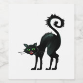 Spooky Angry Black Cat Weinetikett (Einzelnes Label)