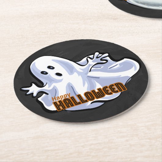 Spooky Animals Ghost Runder Pappuntersetzer (Angewinkelt)