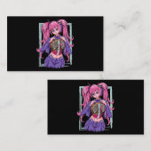 Spooky Anime Girl Waifu Halloween Pastel Goth Occu Visitenkarte (Vorne/Hinten)