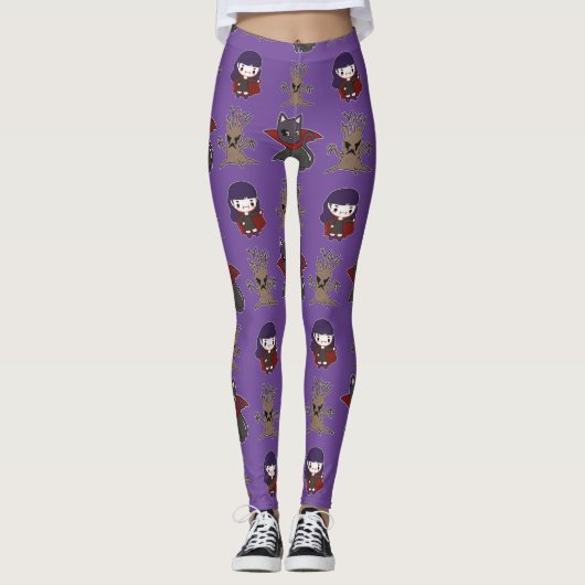 Spooky Anime Halloween Leggings (Vorderseite)