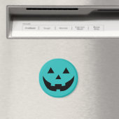 Spooky aquamarine Kürbislaterne Kürbis Halloween Magnet (In Situ (Geschirrspüler))