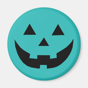 Spooky aquamarine Kürbislaterne Kürbis Halloween Magnet