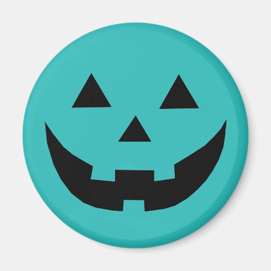 Spooky aquamarine Kürbislaterne Kürbis Halloween Magnet (Vorne)