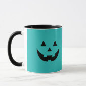 Spooky aquamarine Kürbislaterne Kürbis Halloween Tasse (Links)
