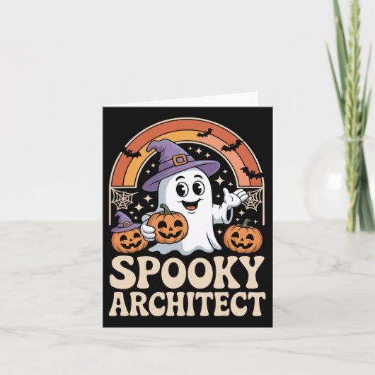 Spooky Architect Ghost Pumpkin Architecture Hallow Karte (Vorderseite)
