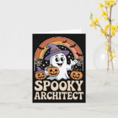 Spooky Architect Ghost Pumpkin Architecture Hallow Karte (Gelbe Blume)