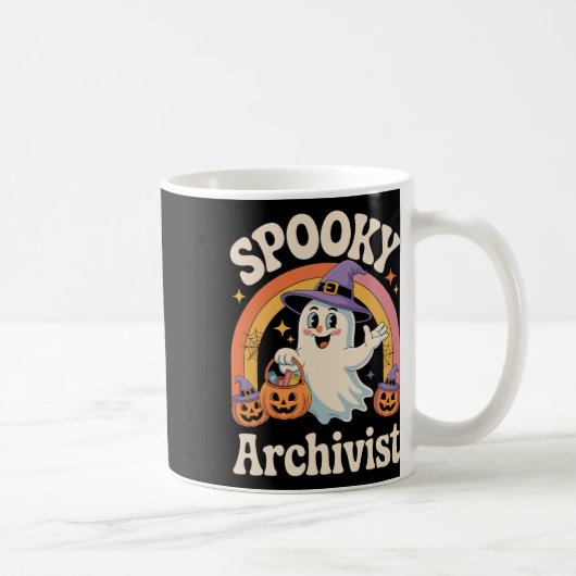 Spooky Archivist Niedlich Ghost Pumpkin Archives H Kaffeetasse (Rechts)