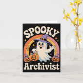 Spooky Archivist Niedlich Ghost Pumpkin Archives H Karte (Gelbe Blume)