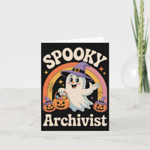 Spooky Archivist Niedlich Ghost Pumpkin Archives H Karte