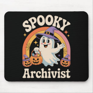 Spooky Archivist Niedlich Ghost Pumpkin Archives H Mousepad