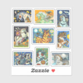 SPOOKY ASSORTED HALLOWEEN HORSE & UNICORN AUFKLEBER (Blatt)