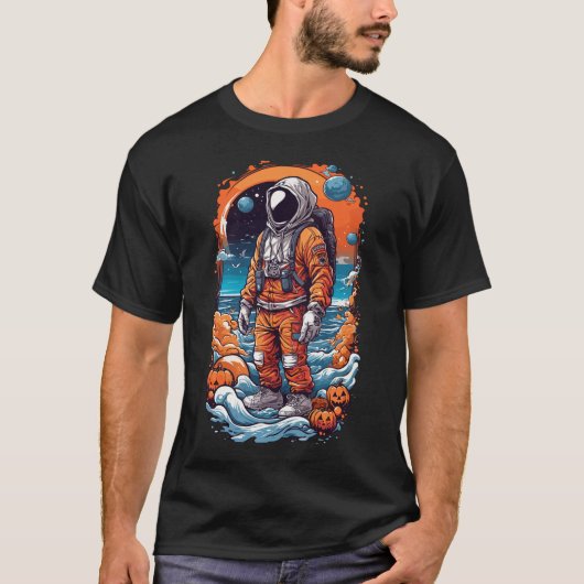Spooky Astronaut Halloween-Shirts T-Shirt (Vorderseite)