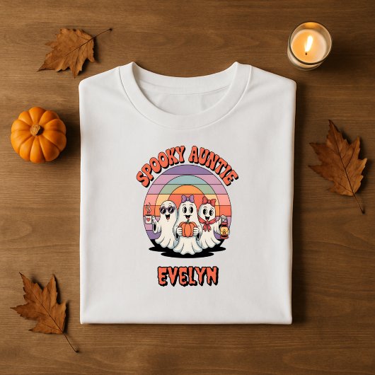 Spooky Auntie Retro Geist Halloween Frauen T-Shirt