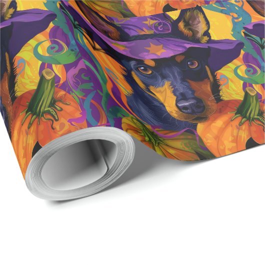 Spooky Australian Kelpie Halloween Pumpkin Geschenkpapier (Rolleneckpunkt)