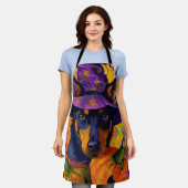 Spooky Australian Kelpie Halloween Pumpkin Schürze (Getragen)