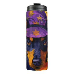 Spooky Australian Kelpie Halloween Pumpkin Thermosbecher