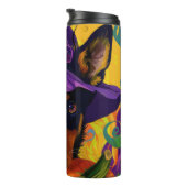 Spooky Australian Kelpie Halloween Pumpkin Thermosbecher (Nach rechts gedreht)