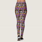 Spooky Australian Shepherd Halloween Hexenkürbis Leggings (Rückseite)