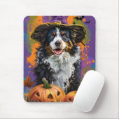 Spooky Australian Shepherd Halloween Hexenkürbis Mousepad (Mit Mouse)