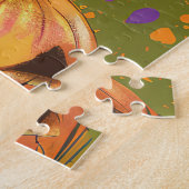 Spooky Australian Shepherd Halloween Hexenkürbis Puzzle (Seite)