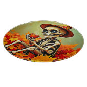 Spooky Autumn Skeleton's Coffee Break Design Schneidebrett (Ecke)