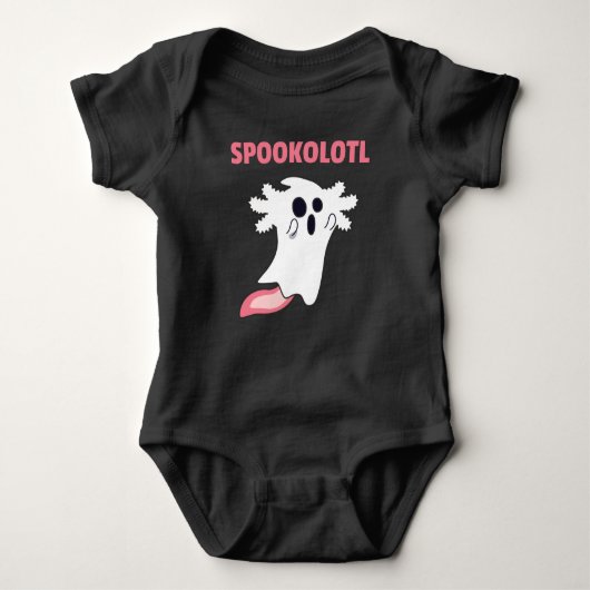 Spooky Axolotl liebt Niedliche Tiere zu Halloween Baby Strampler (Vorderseite)