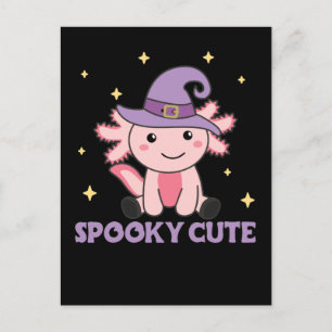Spooky Axolotl liebt Niedliche Tiere zu Halloween  Feiertagspostkarte