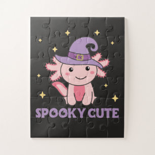 Spooky Axolotl liebt Niedliche Tiere zu Halloween  Puzzle