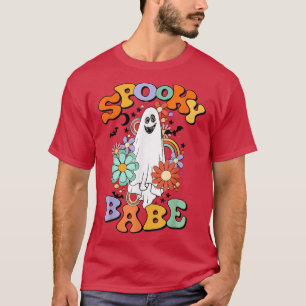 Spooky Babe Bloral Ghost Halloween Outfit T-Shirt